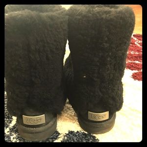 Ugg Boots Black Sherpa Cuff